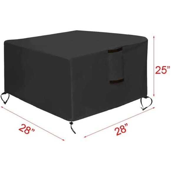 Fire Pit Cover,28 inch Firepit Covers Square Gas Fireplace Fire Pit Table Cover - Picture 2 of 7